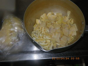 筍ご飯の準備